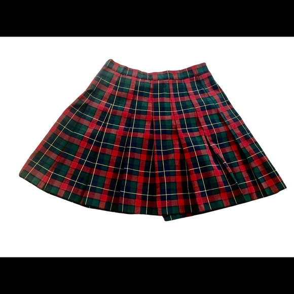 Cycle Boston Dresses & Skirts - Cycle Boston Vintage Plaid Green School Mini Skirt Open Button Size S-M NWOT